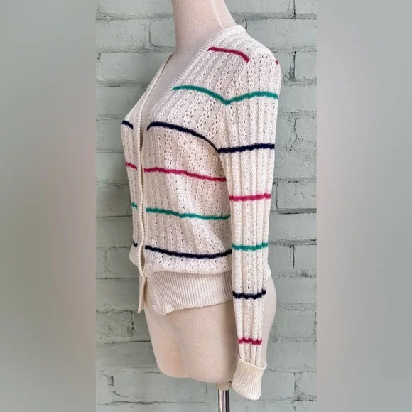 Vintage Striped V-neck Cardigan - Picture 3 of 7